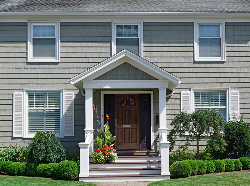 Green two story house